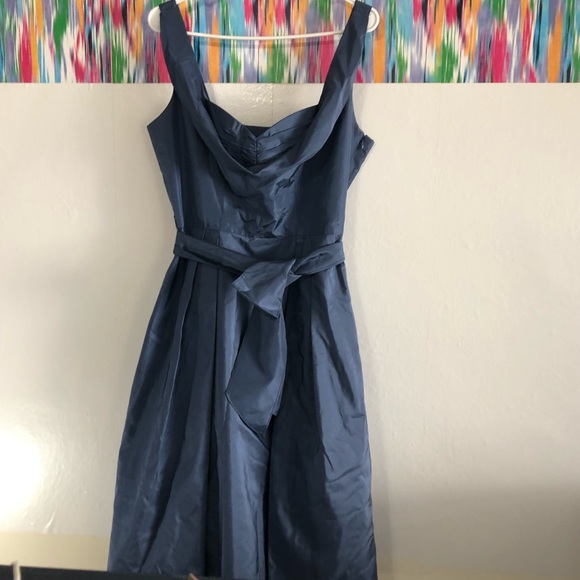 Laundry by Shelli Segal blue dress with belt - Picture 2 of 11